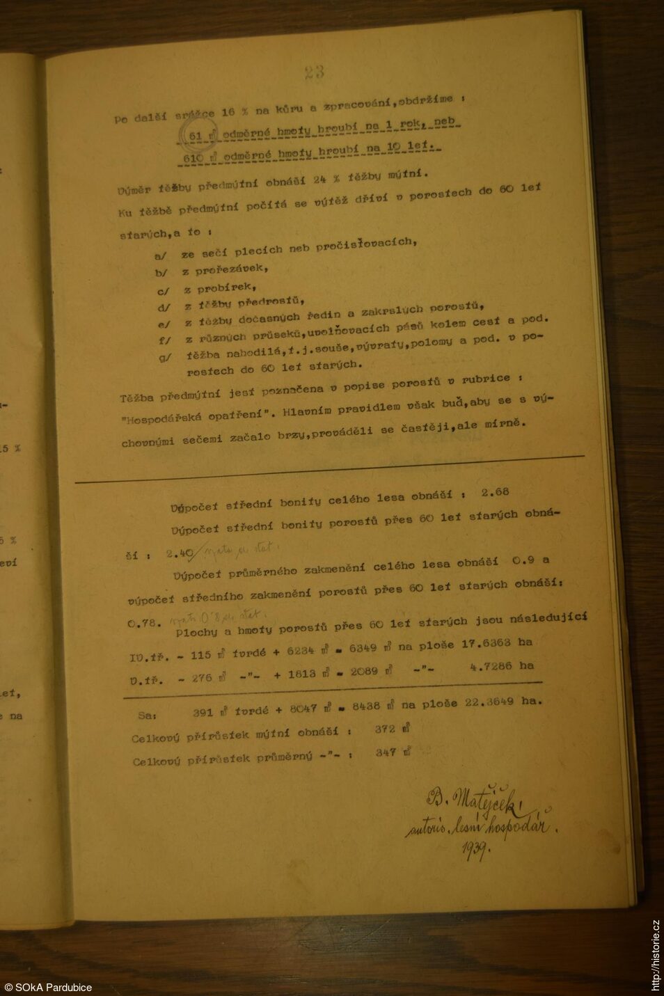 Hospodářský plán lesů revíru Ráby 1939 s. 23
