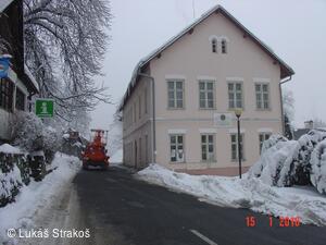 Úklid sněhu na Hukvaldech